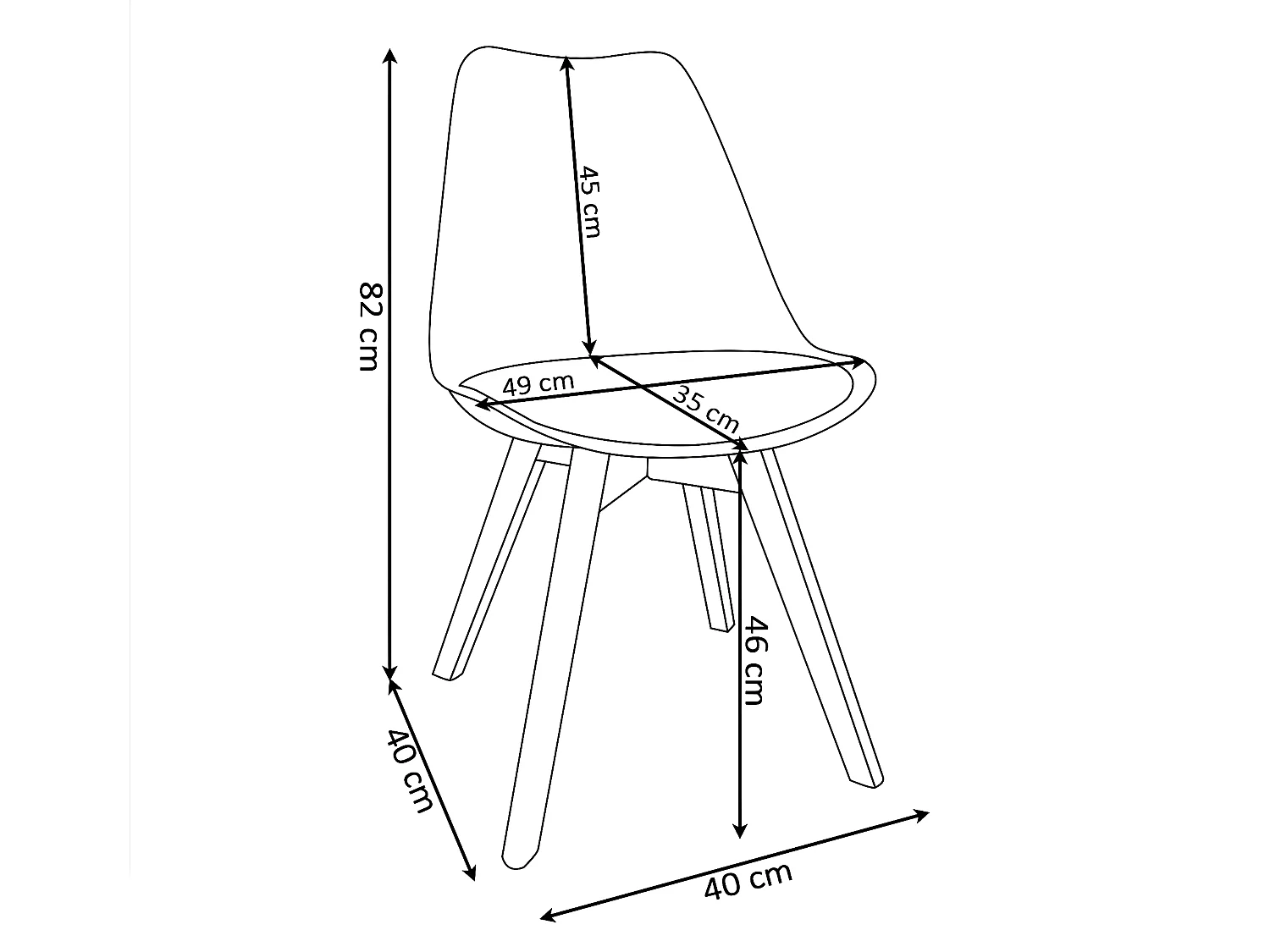 Pack Mesa de Comedor o Cocina Madera Maciza 200cm + 4 Sillas Nordic Negro