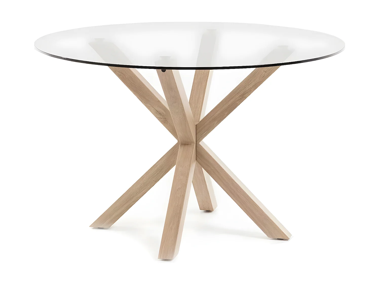 Mesa Redonda de Cristal Templado 120cm. Comedor o Cocina Cambria