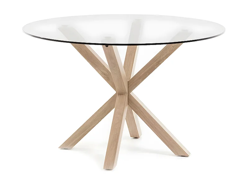 Mesa Redonda de Cristal Templado 120cm. Comedor o Cocina Cambria