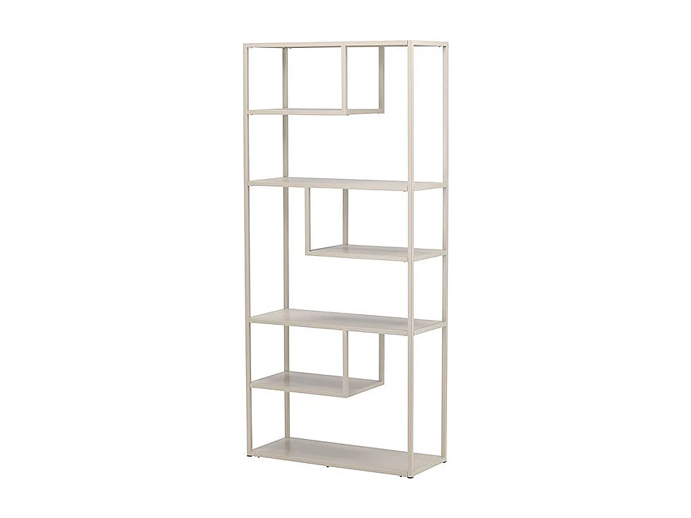 Étagère Bibliothèque 6 Niveaux "Staal" 188cm Beige