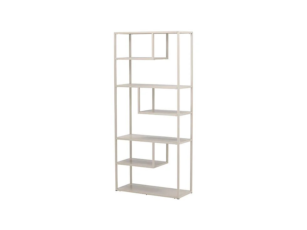 Étagère Bibliothèque 6 Niveaux "Staal" 188cm Beige