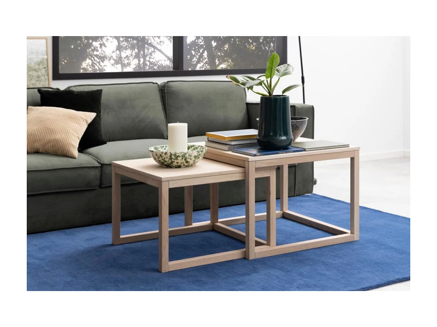 Table basse gigogne en chêne 70cm - CORNER