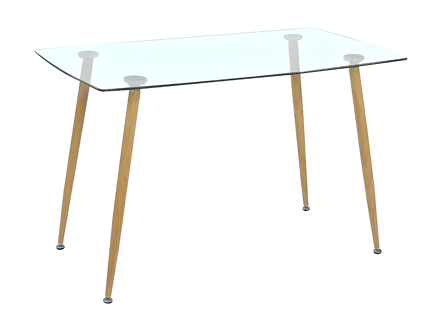 Mesa Cristal Templado Estilo Nordico 140cm. Comedor o Cocina Cambria