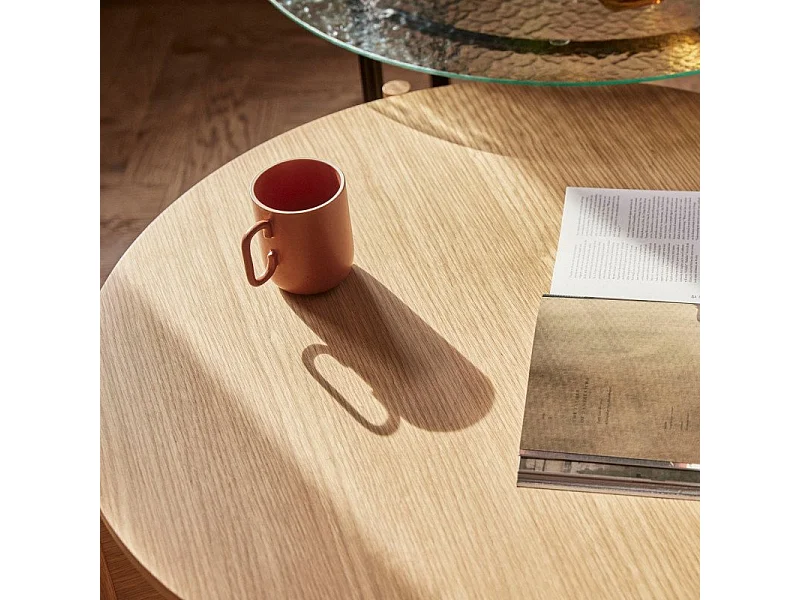 Table basse ronde 86cm en bois FSC HAZELA