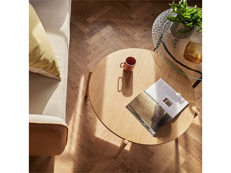 Table basse ronde 86cm en bois FSC HAZELA