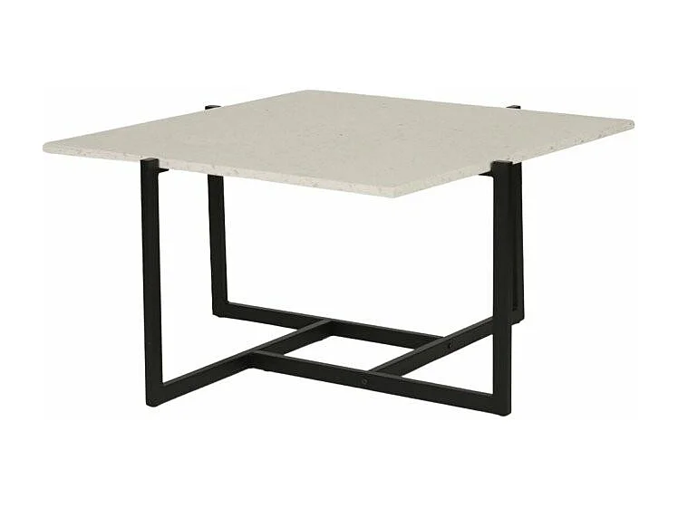 Table basse plateau terrazzo blanc et métal  LOXIA