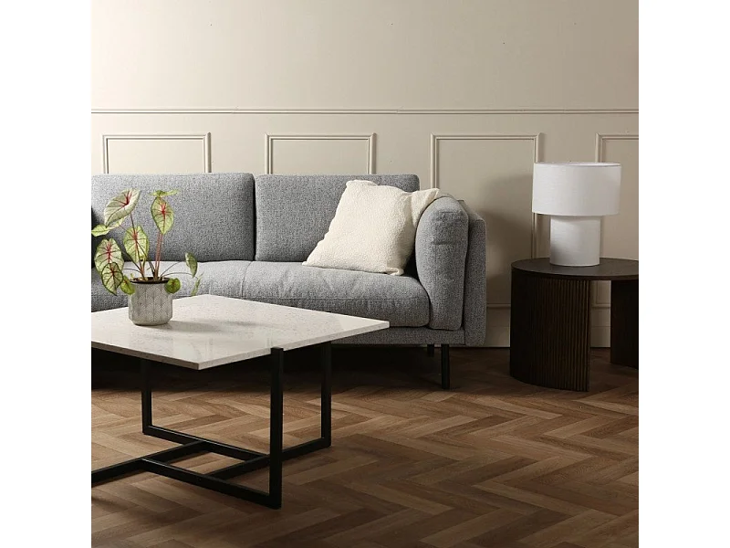 Table basse plateau terrazzo blanc et métal  LOXIA