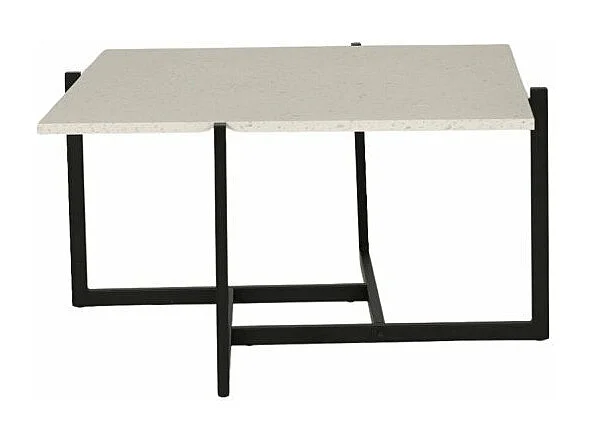 Table basse plateau terrazzo blanc et métal  LOXIA