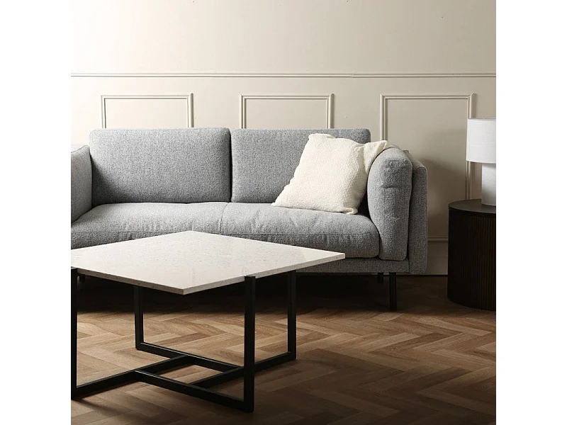 Table basse plateau terrazzo blanc et métal  LOXIA