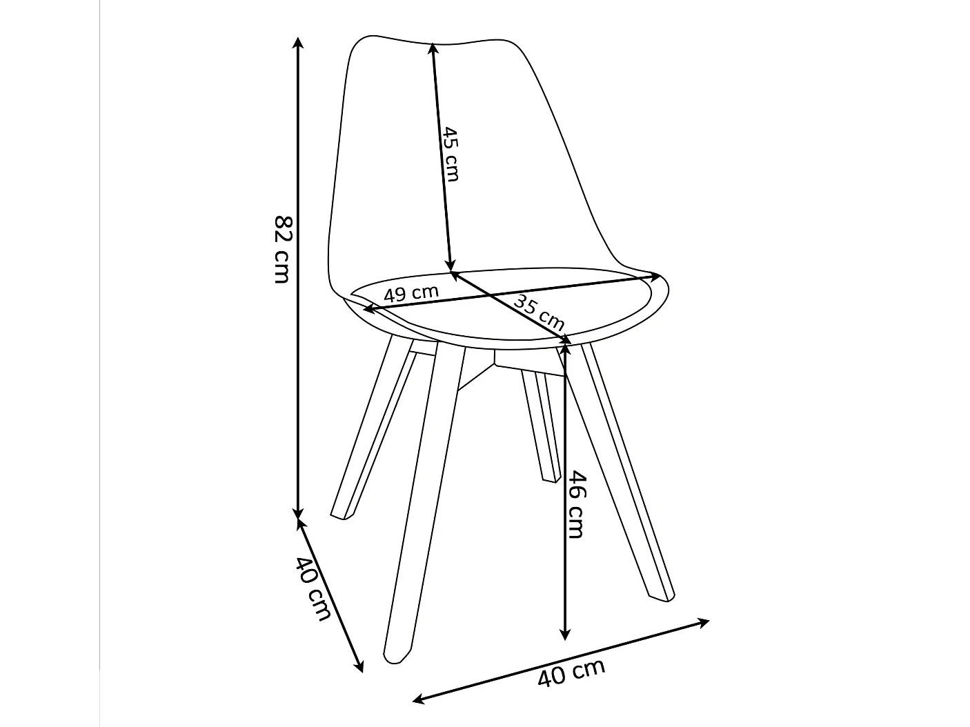 Pack Mesa de Comedor o Cocina Madera Maciza 200cm + 4 Sillas Nordic Blanco