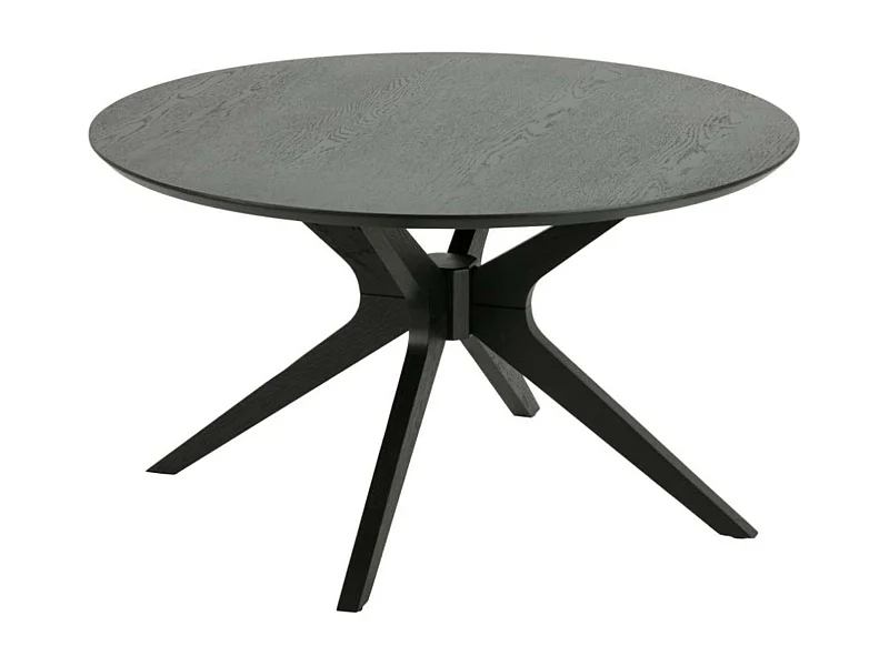 Table basse ronde noire en chêne 4 pieds D80 - ZELIA