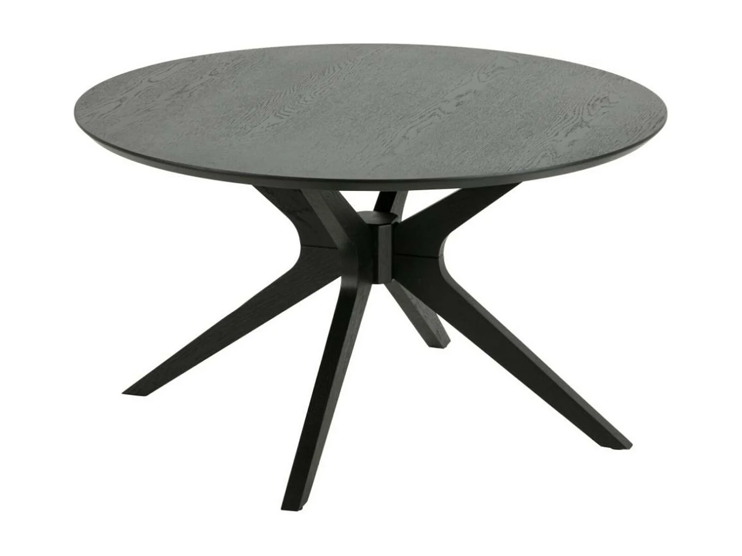 Table basse ronde noire en chêne 4 pieds D80 - ZELIA