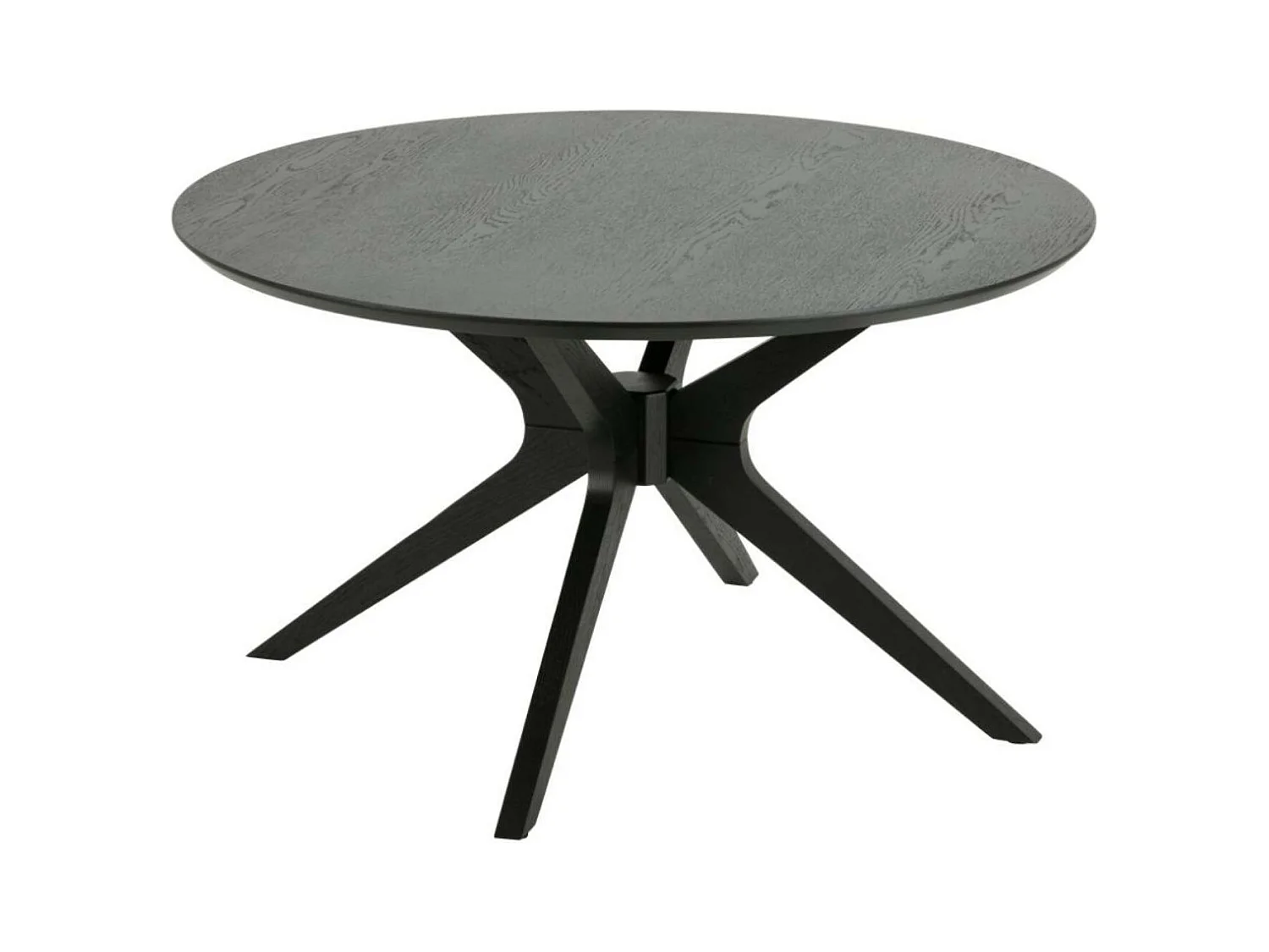 Table basse ronde noire en chêne 4 pieds D80 - ZELIA