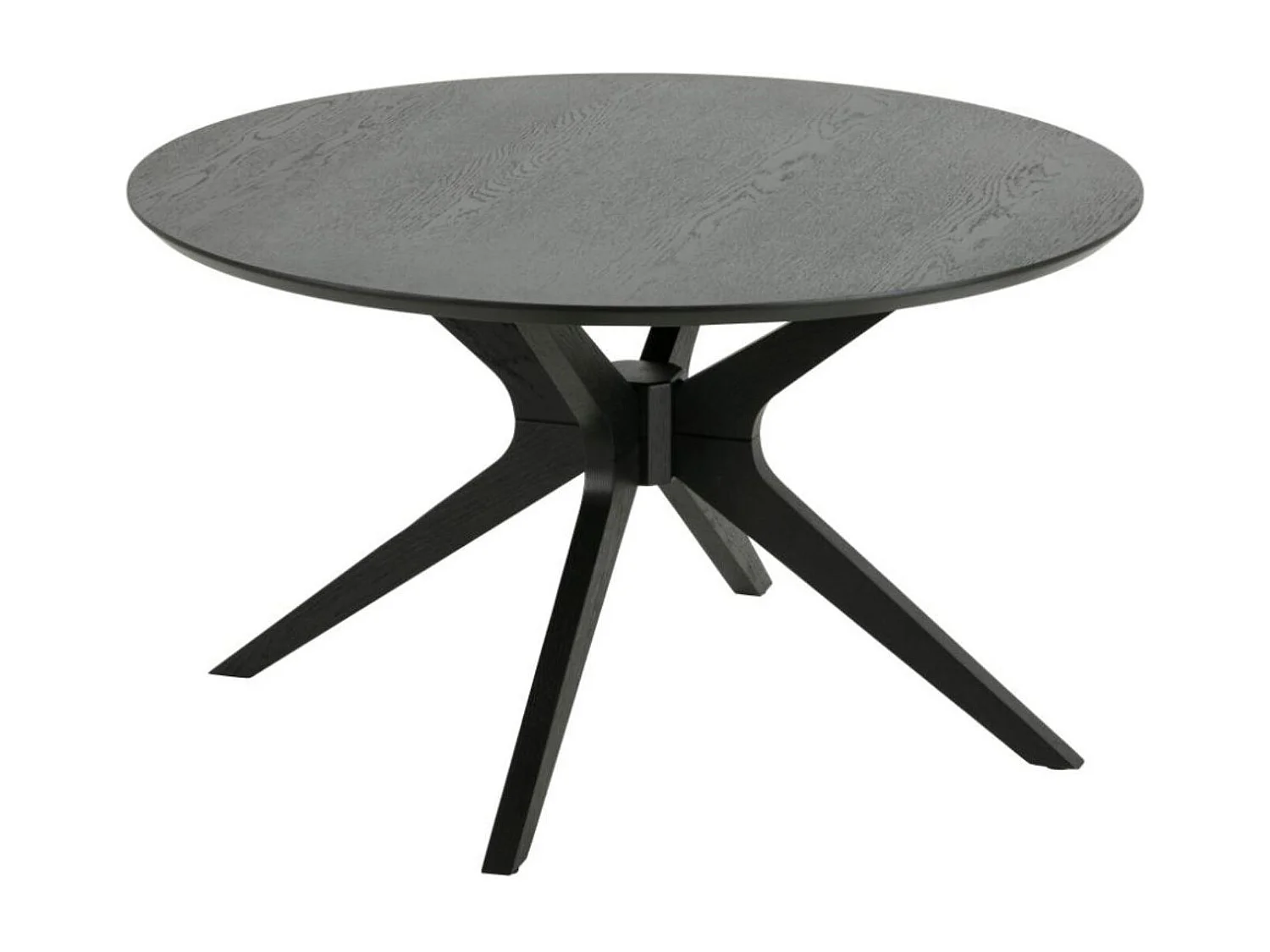 Table basse ronde noire en chêne 4 pieds D80 - ZELIA