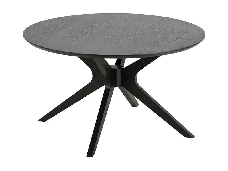 Table basse ronde noire en chêne 4 pieds D80 - ZELIA