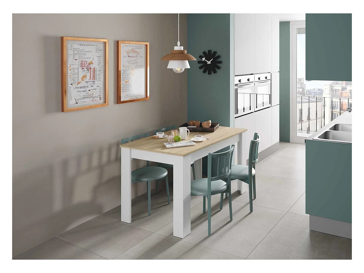 Mesa de Jantar ou Cozinha Rustic 140cm, Carvalho