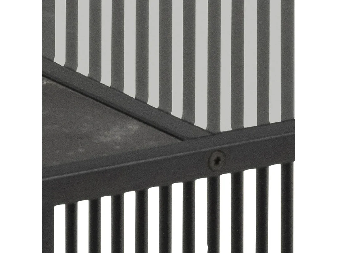 Strington Couchtisch 80x80 cm Glas rauchfarbenen, schwarz Marmor dekor.