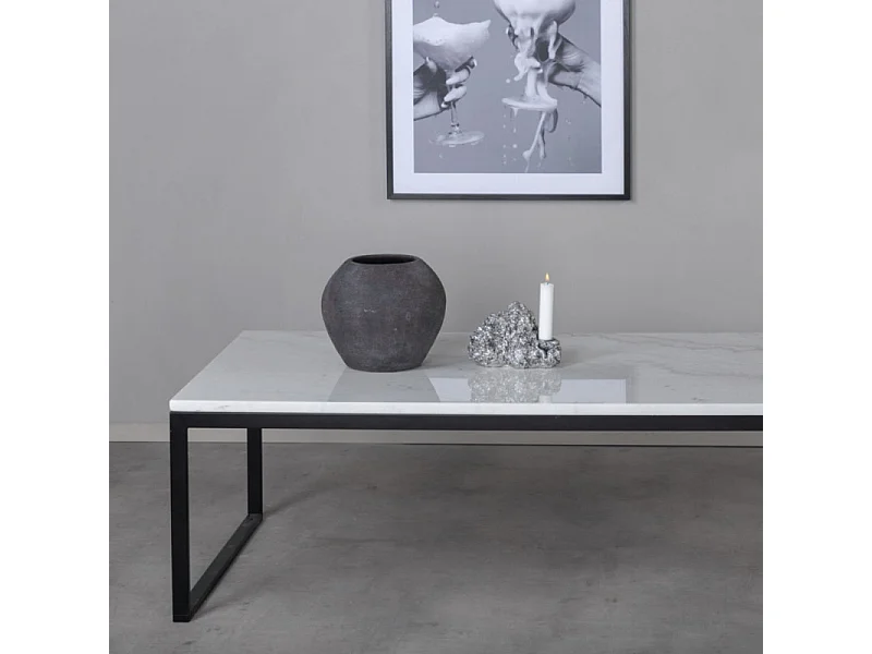 Table Basse en Marbre "Estelle" 120cm Blanc