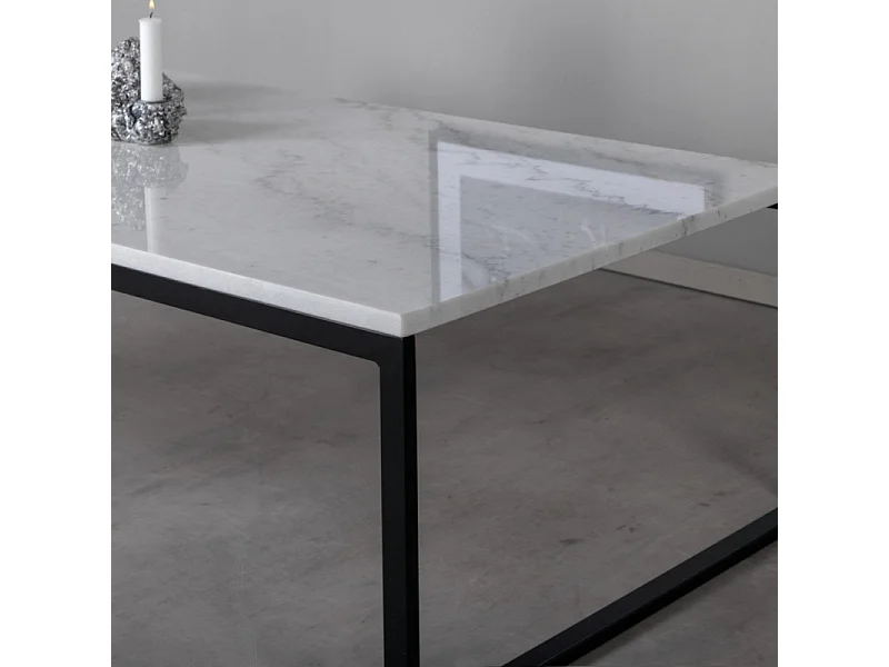 Table Basse en Marbre "Estelle" 120cm Blanc