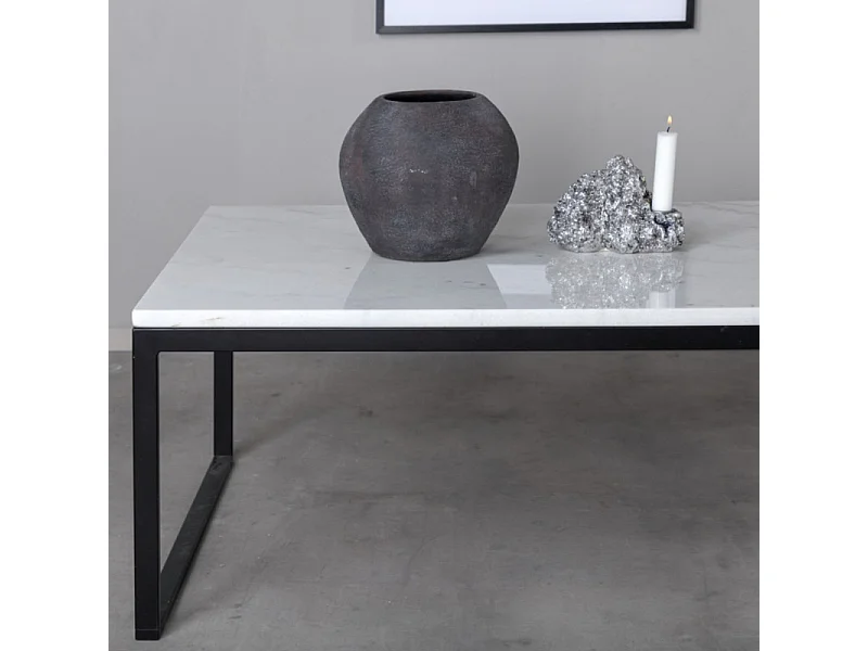 Table Basse en Marbre "Estelle" 120cm Blanc