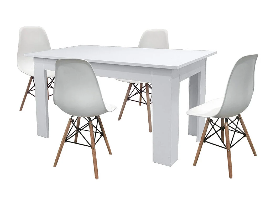 Pack Mesa de Comedor o Cocina + 4 Sillas Estilo Nordico