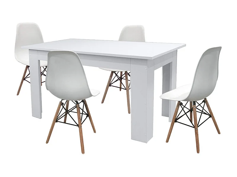 Pack Mesa de Comedor o Cocina + 4 Sillas Estilo Nordico