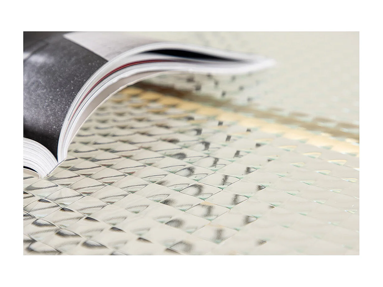 Table Basse Design en Verre "Bubbles" 98cm Or