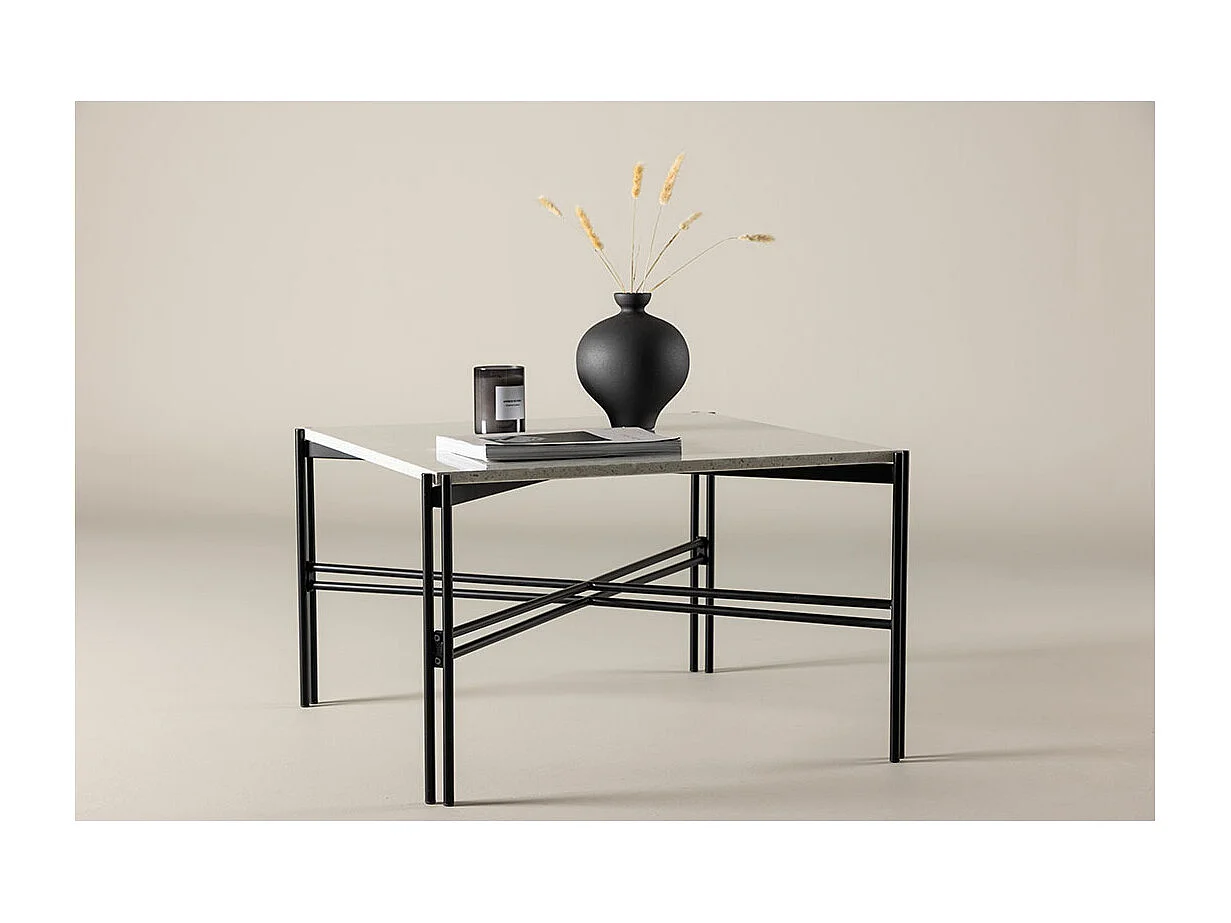 Table Basse Design Terrazzo "Razzia" 75cm Blanc