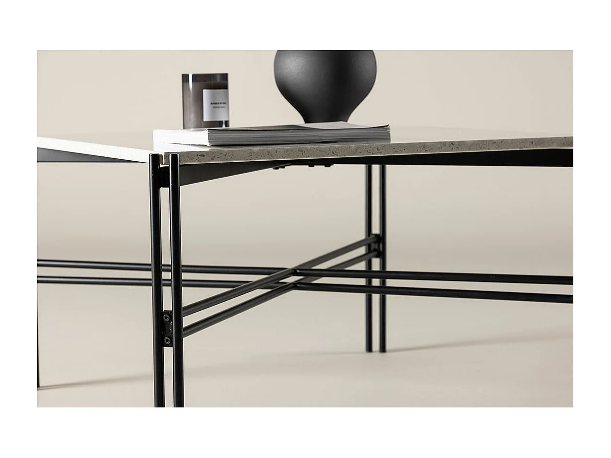 Table Basse Design Terrazzo "Razzia" 75cm Blanc