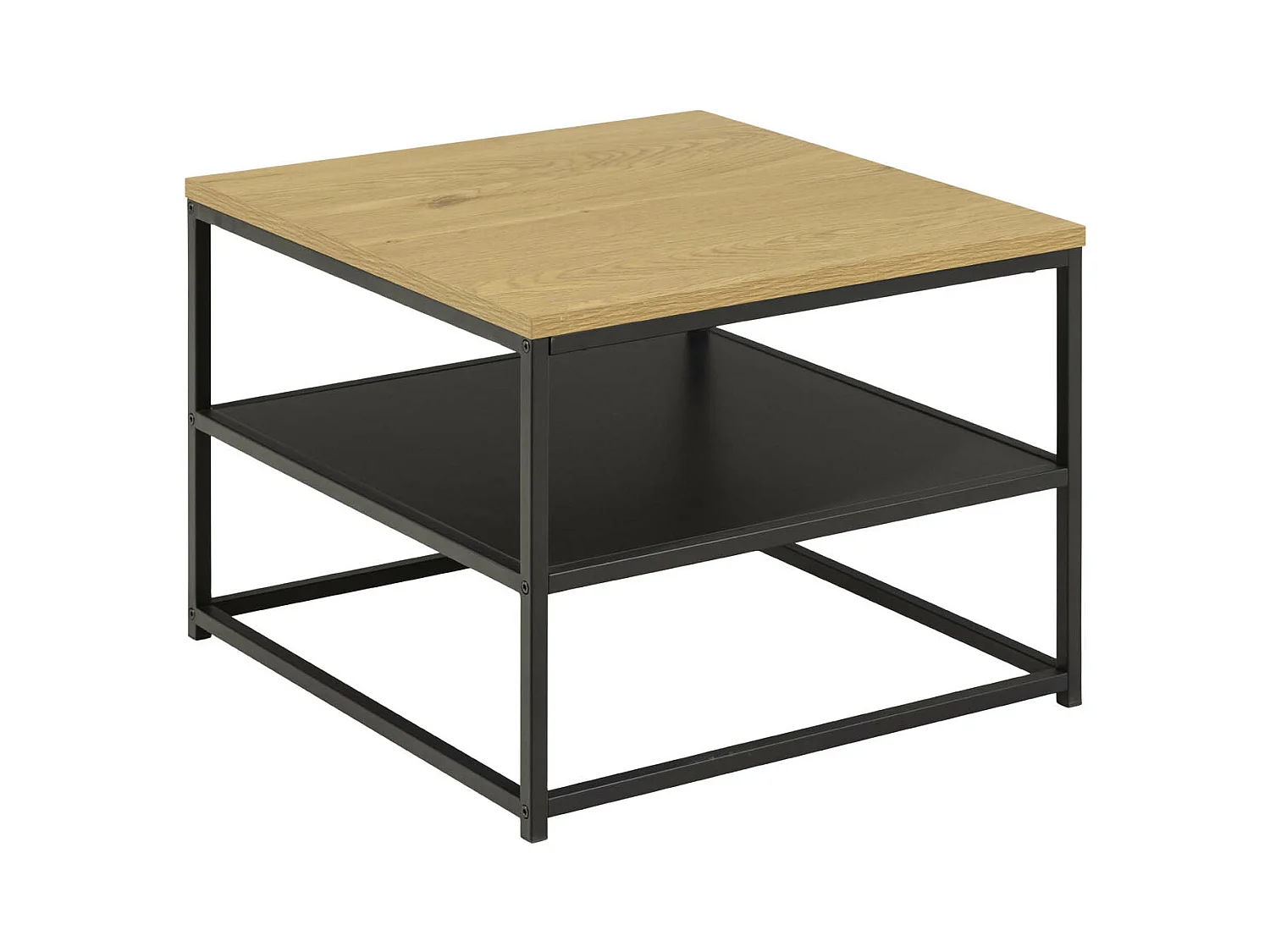 Gila table basse 55x55x42cm, 1 tablette,  chêne décor.