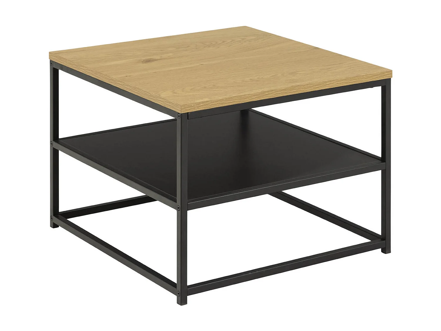 Tavolino Gila 55x55x42cm, 1 ripiano, decoro rovere.