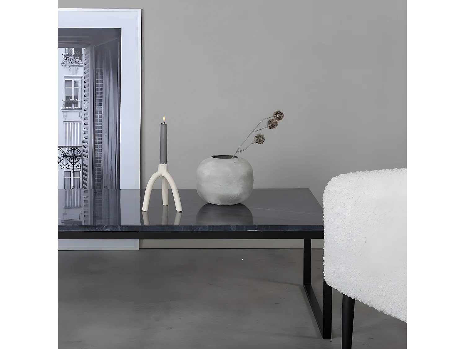 Table Basse en Marbre "Estelle" 120cm Gris