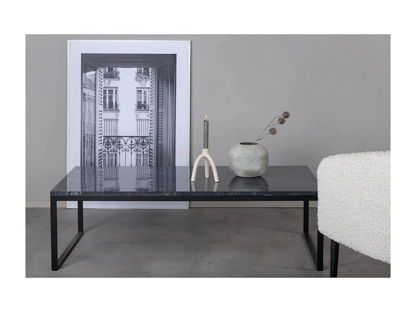 Table Basse en Marbre "Estelle" 120cm Gris