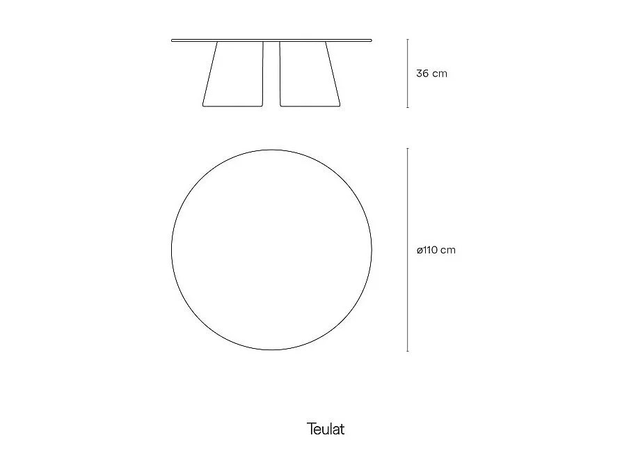 Table basse ronde bleue Ø110 h36 cm