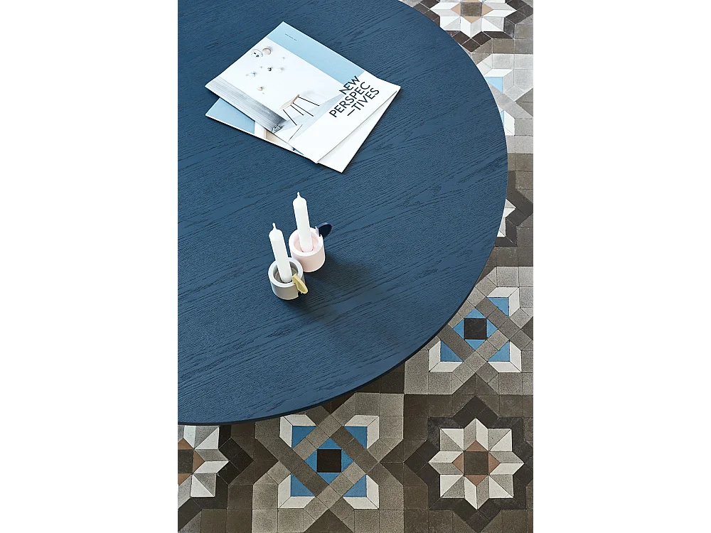 Table basse ronde bleue Ø110 h36 cm