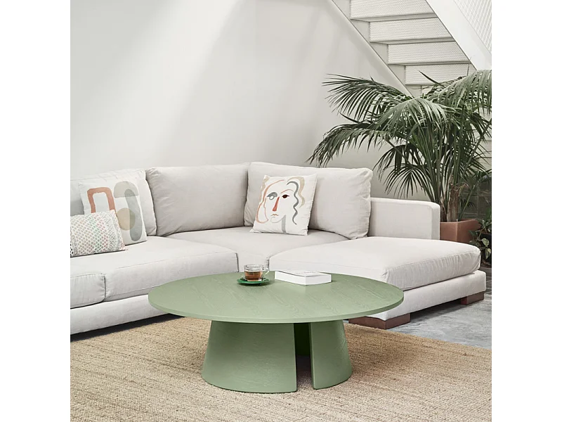 Table basse verte Ø110 h36 cm