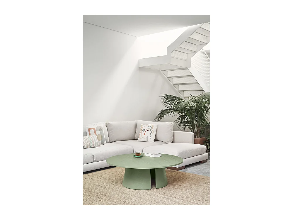 Table basse verte Ø110 h36 cm