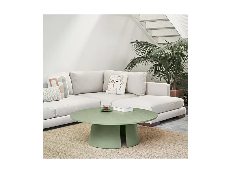 Grüner niedriger Tisch Ø110 h36 cm