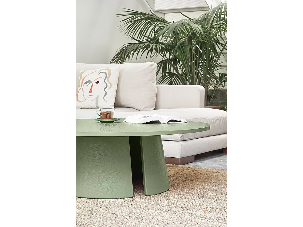 Table basse verte Ø110 h36 cm