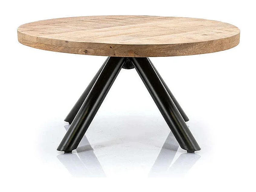 Couchtisch Otto - Beige/Schwarz 70x70x35 cm - Modernes Design
