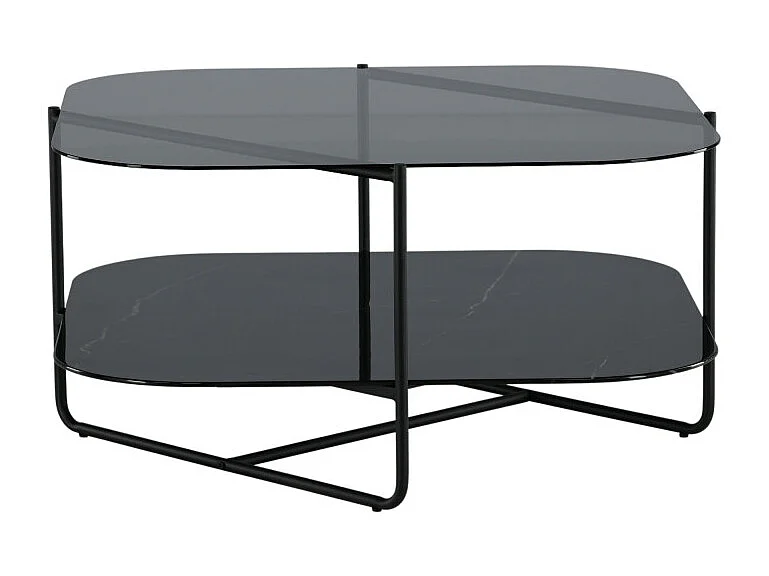 Table Basse en Verre "Un-Line" 85cm Noir