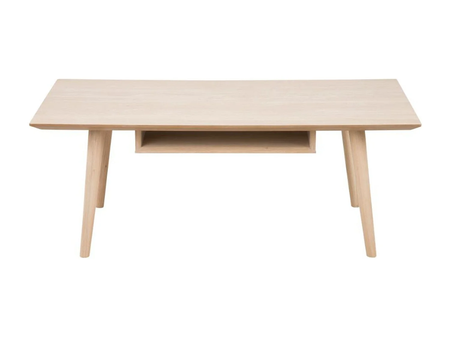 Table basse rectangulaire chêne blanchi avec niche L115 - CENTIOR