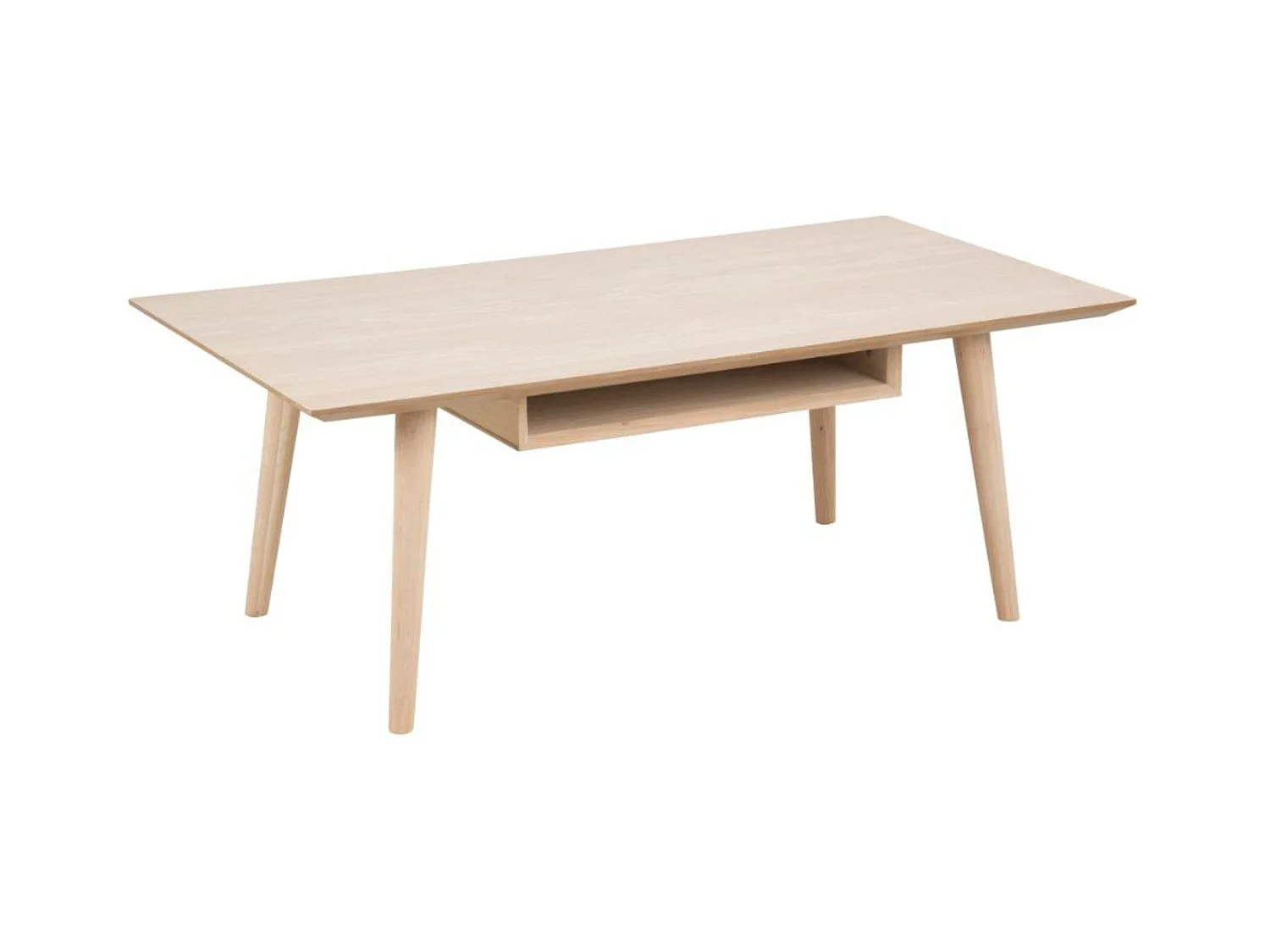 Table basse rectangulaire chêne blanchi avec niche L115 - CENTIOR