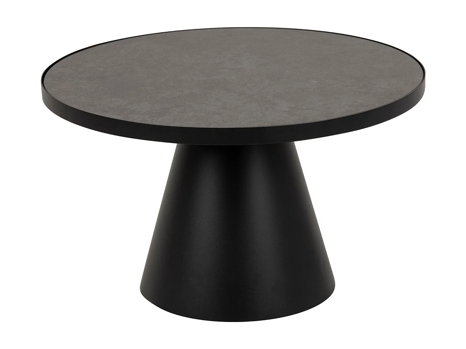 Table basse ronde en céramique et métal noir D65 - GIROLLE