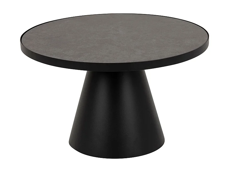 Table basse ronde en céramique et métal noir D65 - GIROLLE
