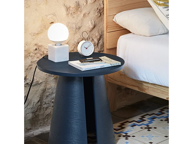 Table de salon bleue Ø50 h50 cm