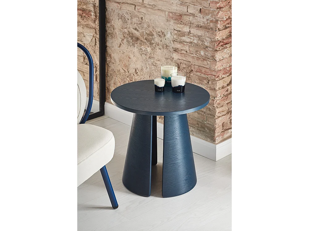 Table de salon bleue Ø50 h50 cm