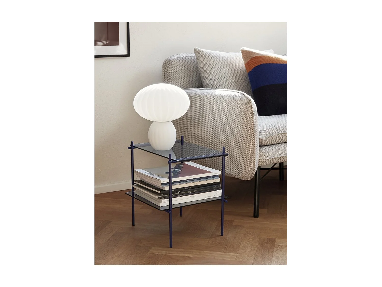 Table d'appoint métal et verre MAZETTE