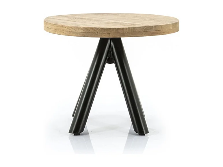 Couchtisch Otto - Beige Schwarz 50x50x40 cm - Kompaktes und modernes Design