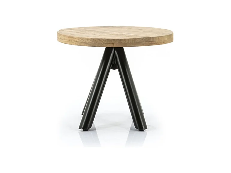 Couchtisch Otto - Beige Schwarz 50x50x40 cm - Kompaktes und modernes Design